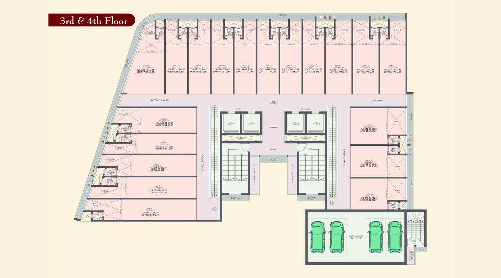 Avira-Jewellery-Hub-Typical-Floor-Plan-3rd & 4th-Floor